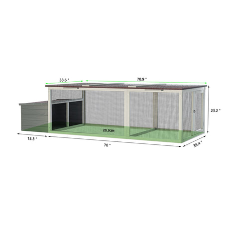 20.93ft² Large Wooden Chicken Coop Outdoor Hen House HouseOfZazla