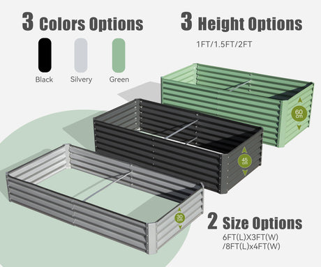 6x3x2ft Galvanized Raised Garden Bed HouseOfZazla