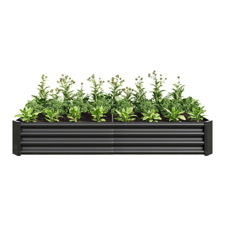 Raised Garden Bed Outdoor 6×3×1 ft Metal Raised Rectangle Planter Bed HouseOfZazla