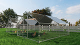 Large Metal Chicken Coop, Walk In Poultry Cage Hen Run House Rabbits Habitat Cage Spire Shaped Coop With Waterproof And Anti Ultraviolet Cover