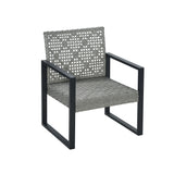 4 Piece Patio Furniture Set With Acacia Wood Table Top And Cushions