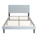 Modern Upholstered Platform Bed Frame With Button Tufted Fabric Headboard HouseOfZazla