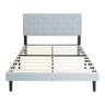 Modern Upholstered Platform Bed Frame With Button Tufted Fabric Headboard HouseOfZazla