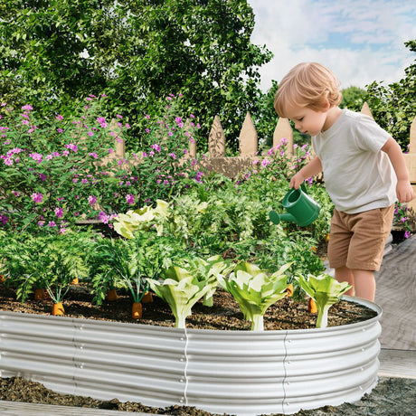 Heavy Duty Galvanized Raised Garden Bed Kit For Vegetables, Flowers & Herbs HouseOfZazla