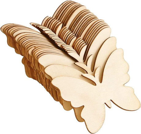 48 Pack Unfinished Wood Butterfly Natural Blank Wood Slices Cutouts Painting Diy Crafts Gift Tags and Home Decor WoodArtSupply