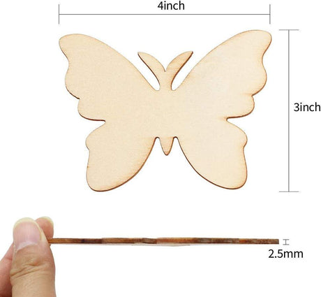 48 Pack Unfinished Wood Butterfly Natural Blank Wood Slices Cutouts Painting Diy Crafts Gift Tags and Home Decor WoodArtSupply
