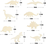 48 Pack Unfinished Wooden Dinosaur Animal Cutouts,Pterosauria,Tyrannosaurus Rex,Triceratops,Stegosaurus,Ankylosaurus Shapes (6 Pcs/Shape) WoodArtSupply