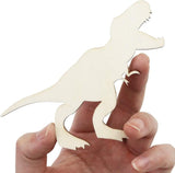48 Pack Unfinished Wooden Dinosaur Animal Cutouts,Pterosauria,Tyrannosaurus Rex,Triceratops,Stegosaurus,Ankylosaurus Shapes (6 Pcs/Shape) WoodArtSupply