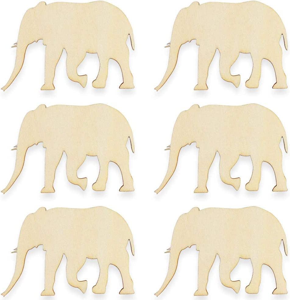 48 Pack Unfinished Wooden Woodland Forest Animal Life Cutouts,Bear,Fox,Elephant,Rabbit,Squirrel,Horse,Rhinoceros,Owl Shapes (6 Pcs/Shape) WoodArtSupply