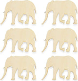 48 Pack Unfinished Wooden Woodland Forest Animal Life Cutouts,Bear,Fox,Elephant,Rabbit,Squirrel,Horse,Rhinoceros,Owl Shapes (6 Pcs/Shape) WoodArtSupply