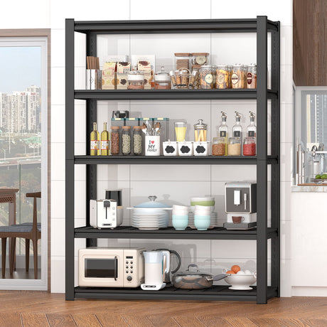 Garage Storage Rack, 5 Layer Adjustable Shelving Unit For Warehouse - Black HouseOfZazla