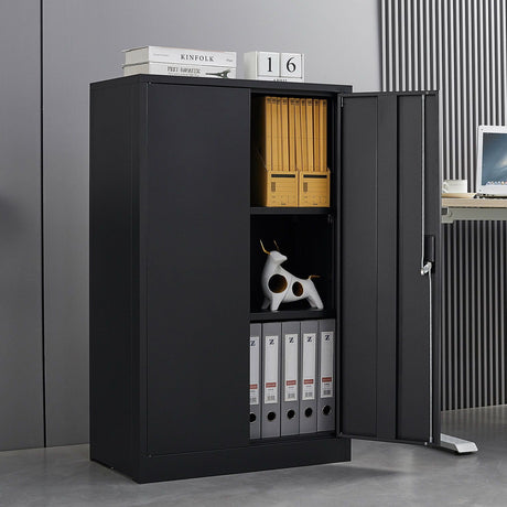 Metal Storage Cabinet With Locking Doors And Adjustable Shelf, Folding Filing Storage Cabinet, Folding Storage Locker Cabinet For Home Office, School, Garage HouseOfZazla