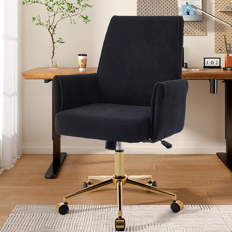 Ergonomic Mid-Back Office Chair With Striped Fabric HouseOfZazla