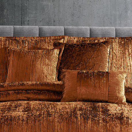 Turin 7 Piece Spice Crinkle Velvet Comforter Set HouseOfZazla
