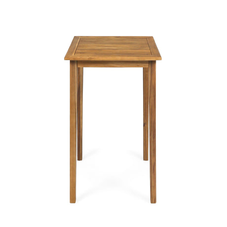 Outdoor Minimalist Acacia Wood Square Bar Table HouseOfZazla