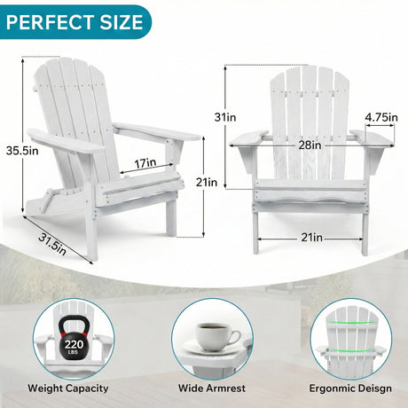 Folding Adirondack Lounge Chair With Embossed Grain Texture HouseOfZazla