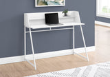 Computer Desk for Home Office with Marble Look and Storage Shelves
