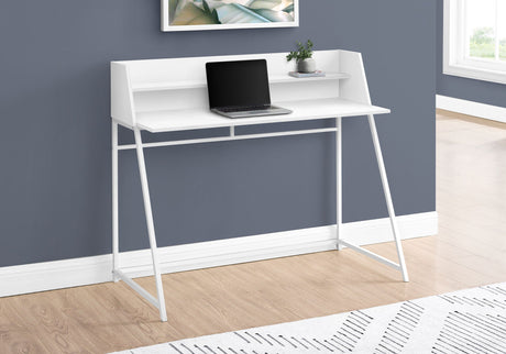 Computer Desk for Home Office with Marble Look and Storage Shelves HouseOfZazla