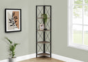 4-Tier Corner Bookshelf with Marble Look and Metal Frame HouseOfZazla