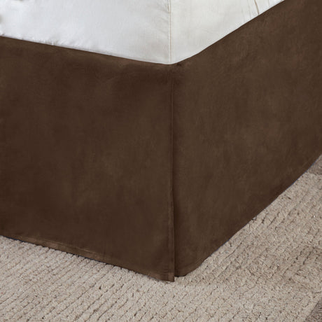 7 Piece Faux Suede Comforter Set Brown King HouseOfZazla