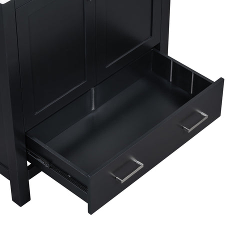 Bathroom Vanity With Single Sink, Combo Cabinet Undermount Sink, Bathroom Storage Cabinet With Two Doors And A Drawer, Soft Closing, Multifunctional Storage, Solid Wood Frame HouseOfZazla