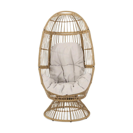 Patio Swivel Basket Egg Chair With Cushion HouseOfZazla
