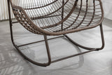 Outdoor Rattan Rocking Chair with Padded Cushion