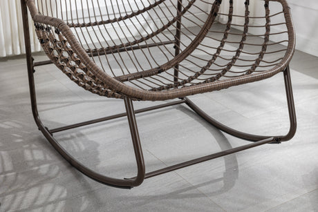 Outdoor Rattan Rocking Chair with Padded Cushion HouseOfZazla