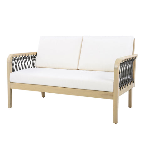4-Piece Acacia Wood Outdoor Patio Furniture Set HouseOfZazla