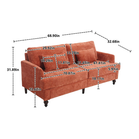 Mid Century Modern Fabric Loveseat Sofa, 2 Seat Upholstered Couch HouseOfZazla