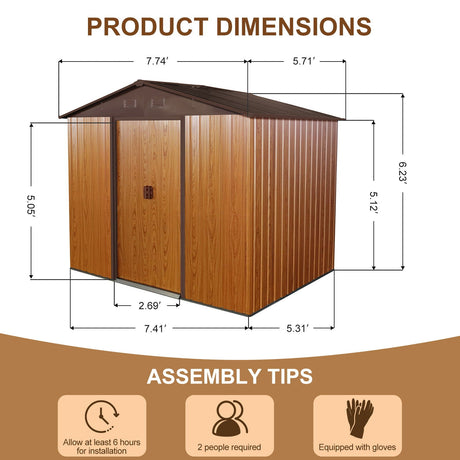 Outdoor Metal Storage Shed With Floor Base HouseOfZazla