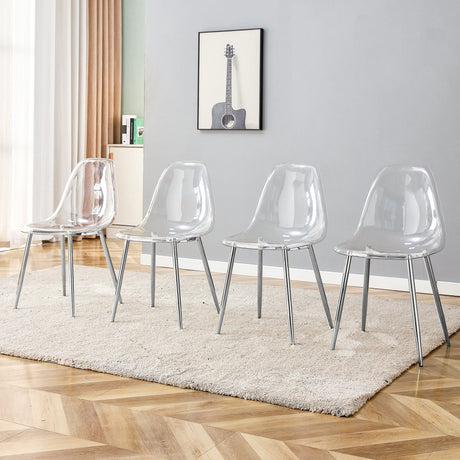 Modern Minimalist Transparent Dining Chair - 6-Piece Set HouseOfZazla