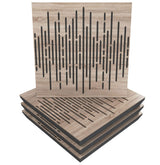 (4 Pack) Sound Absorption-Diffuse Acoustic Panel «Wave» for rec.studio | Wood laminated: (Sonoma) UA-acoustics