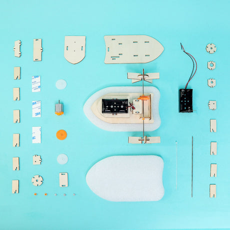 Paddlewheel Boat DIY Kit, Educational STEM Toy Kitsville