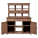 Topmax 65.7'' Tall Garden Potting Bench Table with Hutch