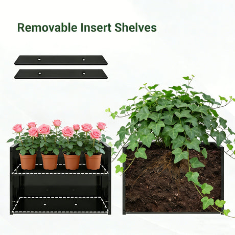 Tall Metal Planter Raised Garden Bed with Trellis HouseOfZazla