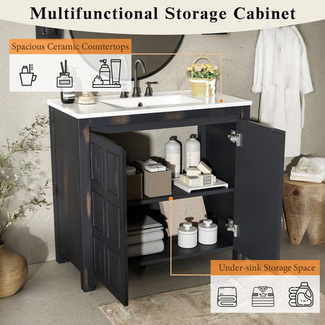 Bathroom Vanity Organizer With Sink, Combo Cabinet Set, Bathroom Storage Cabinet HouseOfZazla