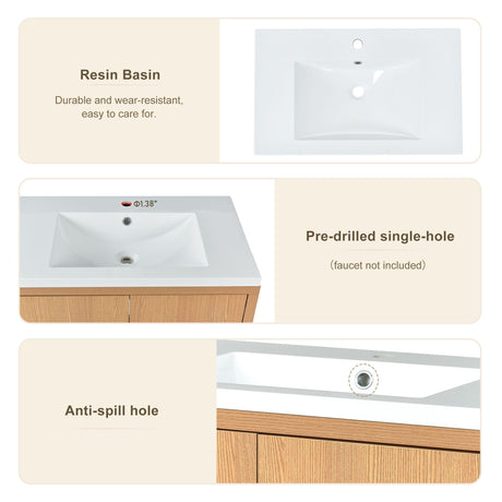 Bathroom Vanity Set With Sink, Combo Cabinet, Bathroom Storage Cabinet, Solid Wood Frame HouseOfZazla