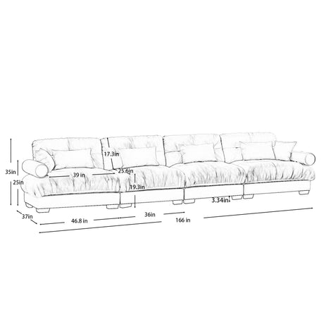 Super Comfort Oversized Modular Sectional Sofa, Deep Seat Convertible L Shaped Couch HouseOfZazla