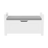Kids Toy Box Chest Storage Cabinet With Cushion Seat Bench Flip Top Lid Safety Hinge - White