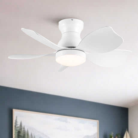 Low Profile Flush Mount Ceiling Fan With Light HouseOfZazla