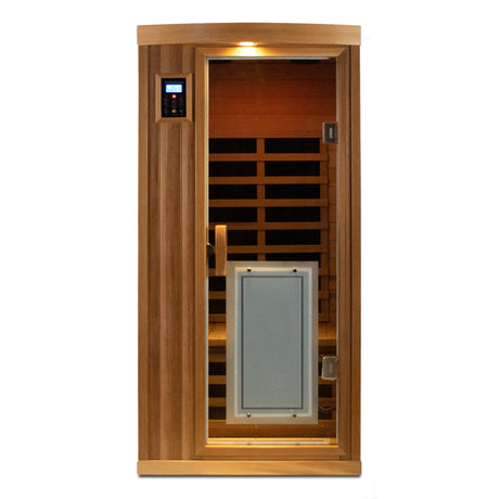Low EMF One person Far infrared red cedar Deluxe indoor sauna room HouseOfZazla
