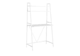 Computer Desk for Home Office, Laptop & Storage Shelves - White