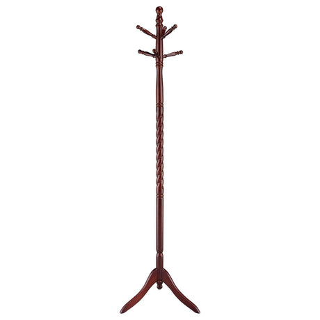 Coat Rack With Post Traditional Entryway Organizer With 6 Hooks - Brown HouseOfZazla