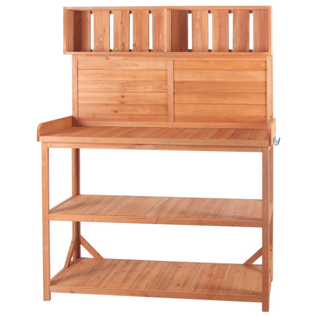 TOPMAX 65' Large Wooden Farmhouse Rustic Outdoor Potting Bench Table HouseOfZazla