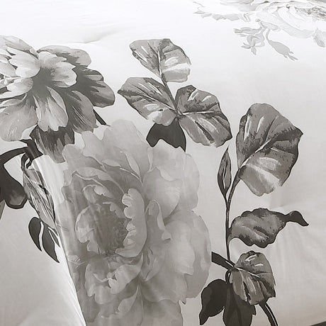 Ridgely 7 Pc Watercolor Black and White Floral Comforter Set HouseOfZazla