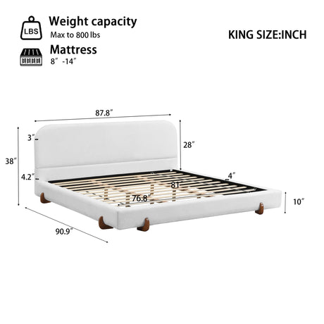 Elegant Upholstered Bed Frame HouseOfZazla