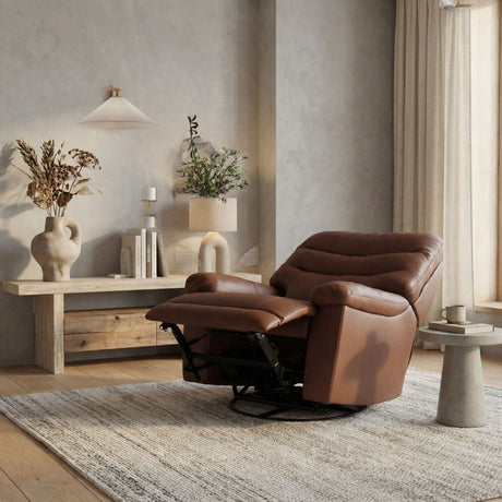 Oslo Antelope - Swivel Glider Recliner With Manual Footrest HouseOfZazla