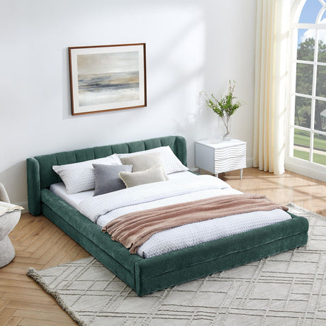 Modern Upholstered Bed Frame With Thick Fabric And Headboard HouseOfZazla