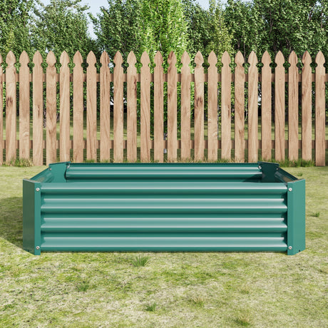 Metal Raised Garden Bed, Rectangle Raised Planter 4×2×1ft HouseOfZazla